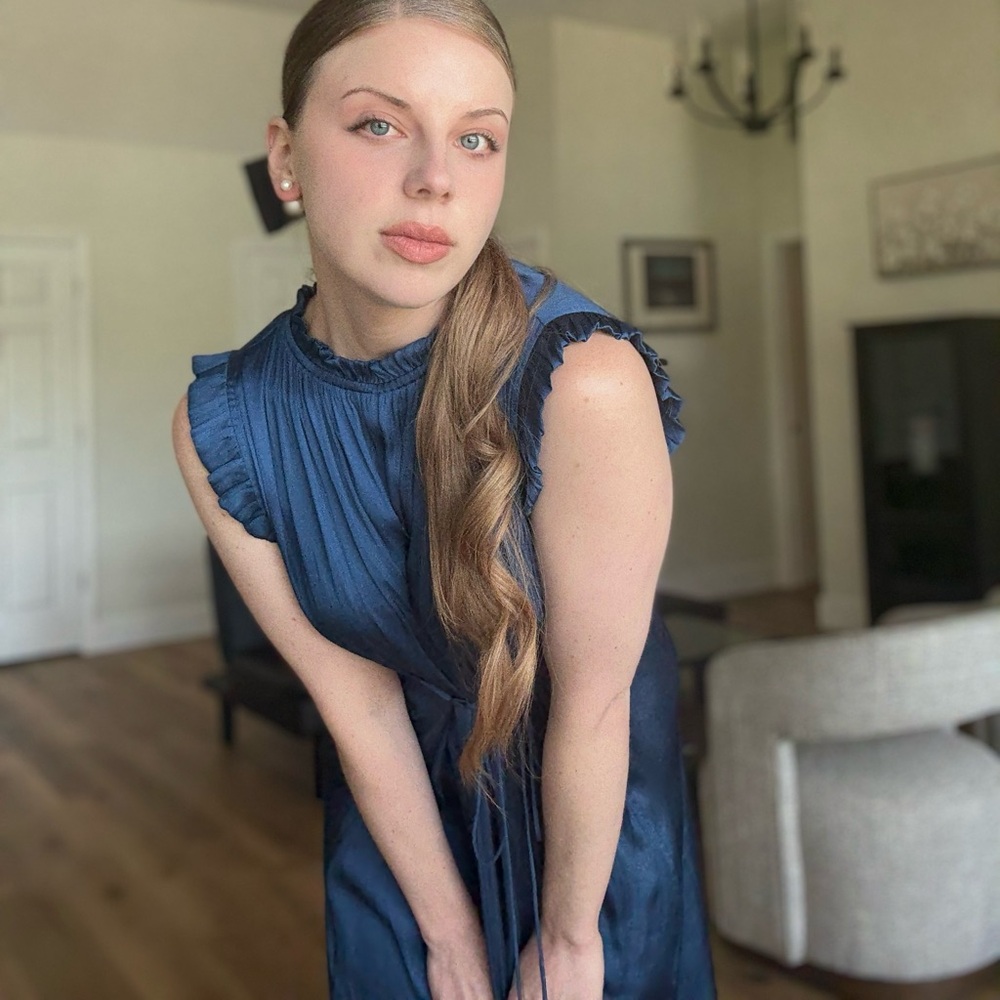 Banana Republic Vibrant Blue Gathered Dress